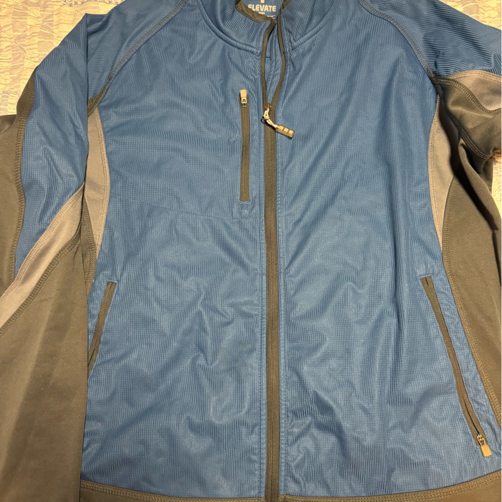 Elevate Men's Performance Jacket in Blue and Gray